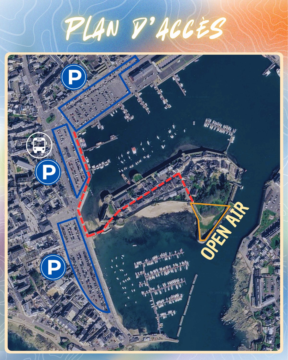 Plan d'accès au Petit Château de la Ville-Close à Concarneau